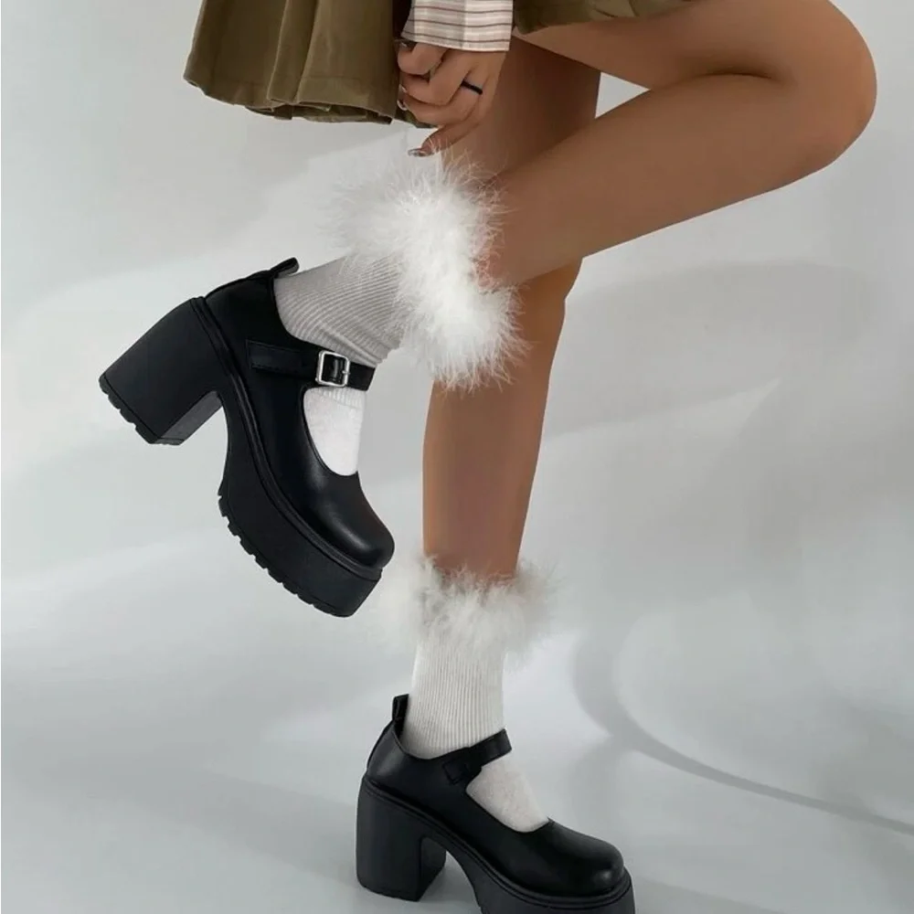 Black Platform Mary Jane Heels